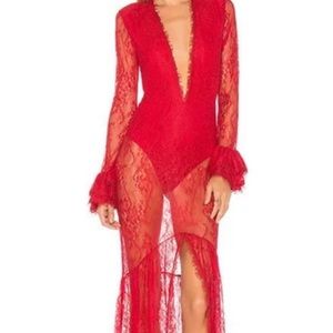 Revolve Red Lace Dress